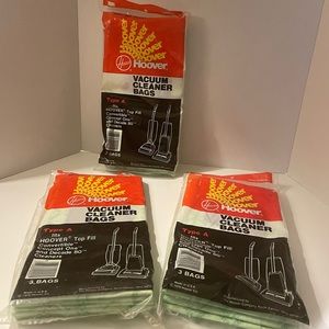 Hoover TYPE A Vacuum Cleaners Bags 3 pkgs (9) bags TOTAL